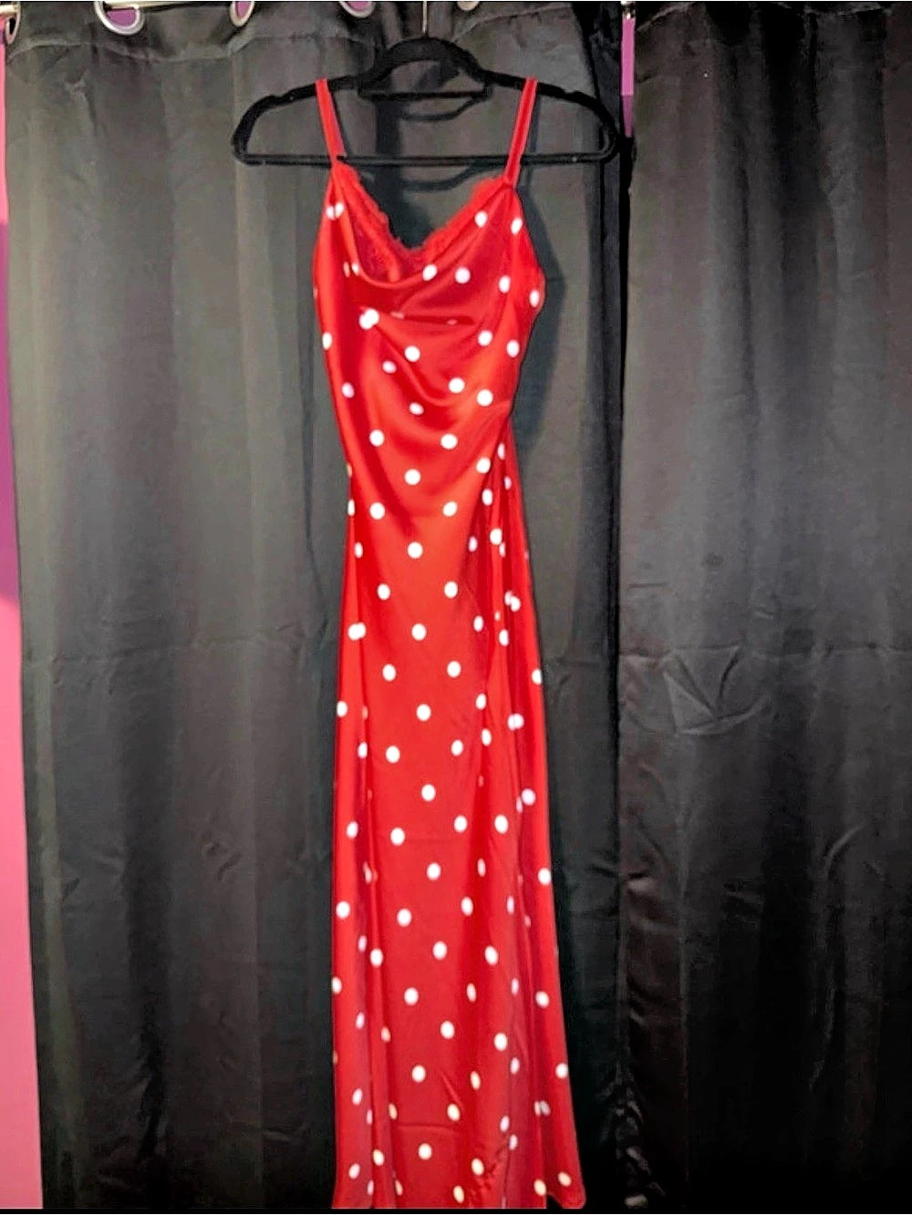 Jessica Simpson Red & White Polka Dot Maxi Dress Size XS